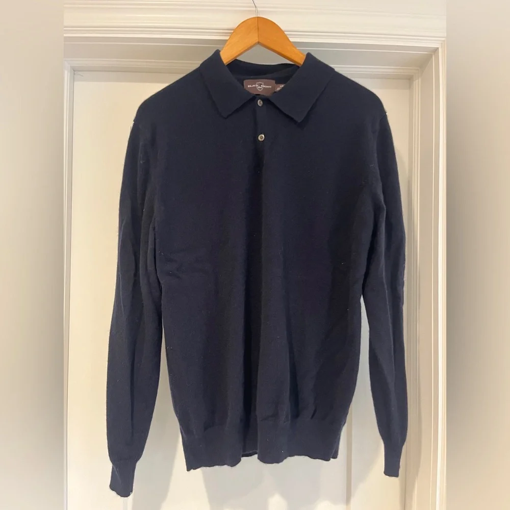 Black Brown 1826 Men's Navy cashmere Sweater - Picture 4 of 7